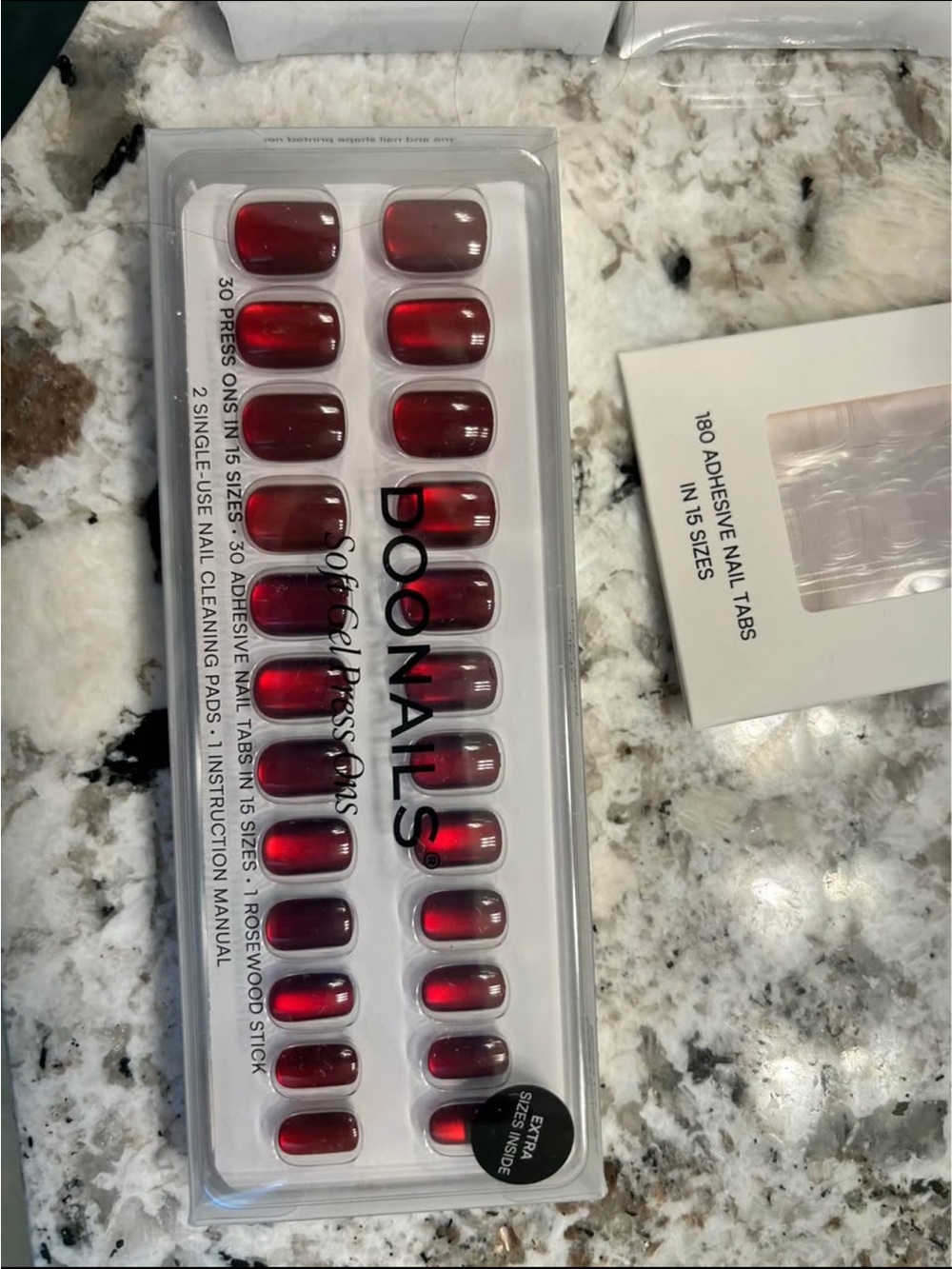 Soft Gel Press-On Nails — Periwinkle Blue ,Dusty Pink, red. All accesories incl - Picture 4 of 5